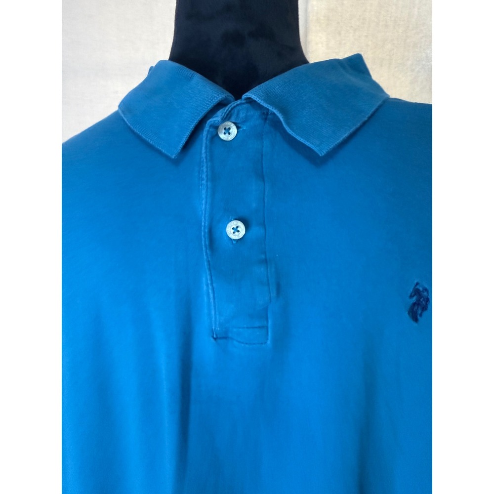 US Polo Assn Mens 2XLT Blue Luxury Feel Short Sleeve Cotton Polo Shirt Tall - Picture 4 of 6